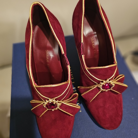 Sarah Flint Saustad 100 Claret Suede Size 38.5 - Picture 4 of 6